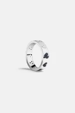 APM Monaco Bague Coeur Bleu & Blanc Argent Sterling