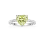 APM Monaco Bague Coeur Vert Argent Sterling