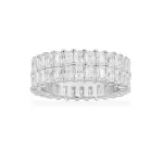 APM Monaco Bague Eclat Double Rang Argent Sterling