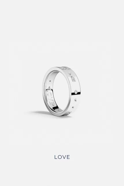 APM Monaco Bague LOVE Code Morse Argent Sterling