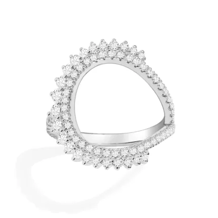 APM Monaco Bague Lune Pavée Argent Sterling