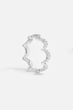 APM Monaco Bague Ondulée Pavée Argent Argent Sterling