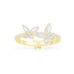 APM Monaco Bague Papillon Plaqué Or Jaune 18 Carats