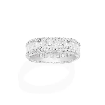 APM Monaco Bague Pavée Argent Sterling