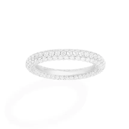 APM Monaco Bague Pavée Argent Sterling