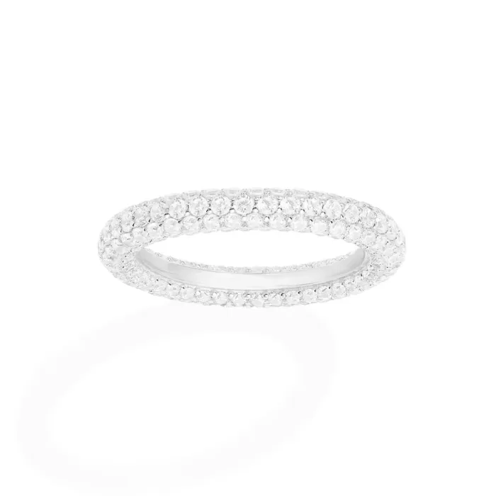 APM Monaco Bague Pavée Argent Sterling