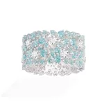 APM Monaco Bague Pavée Blanc & Bleu Lagon Argent Sterling