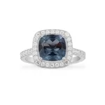 APM Monaco Bague Pavée Carrée Bleue Argent Sterling