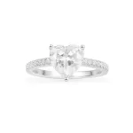 APM Monaco Bague Pavée Coeur Argent Sterling