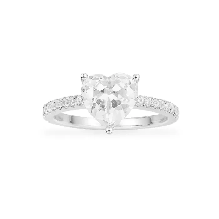 APM Monaco Bague Pavée Coeur Argent Sterling