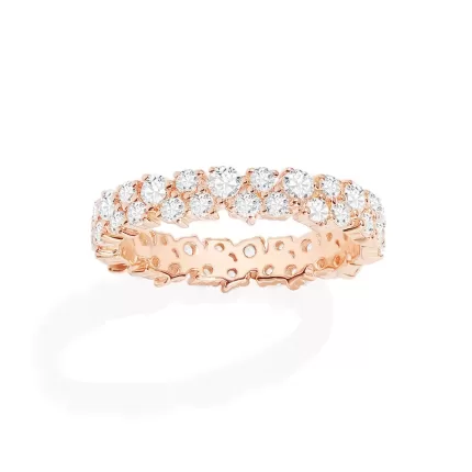 APM Monaco Bague Pavée Plaqué Or Rose 18 Carats