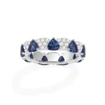 APM Monaco Bague Triangle Blanc & Bleu Argent Sterling