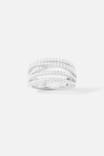 APM Monaco Bague à cinq anneaux Argent Sterling