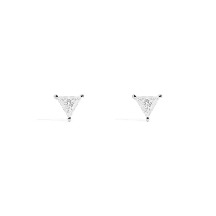 APM Monaco Boucles D’Oreilles Puces Triangle Éclat Argent Sterling