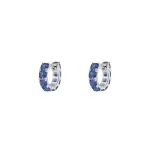 APM Monaco Boucles d’oreilles Huggie carrées bleues Argent Sterling