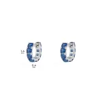 APM Monaco Boucles d’oreilles Huggie carrées bleues Argent Sterling