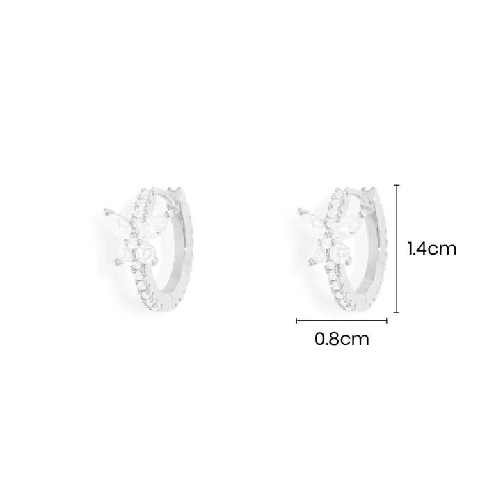 APM Monaco Boucles d’oreilles Huggie papillon Argent Sterling