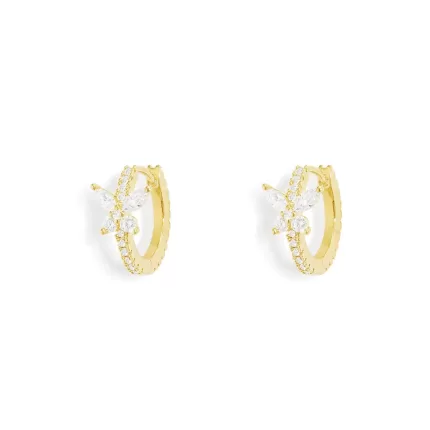 APM Monaco Boucles d’oreilles Huggie papillon Plaqué Or Jaune 18 Carats