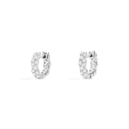 APM Monaco Boucles d’oreilles Huggie pavées Argent Sterling