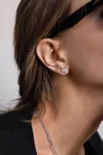 APM Monaco Boucles d’oreilles Puces Météorites Argent Sterling