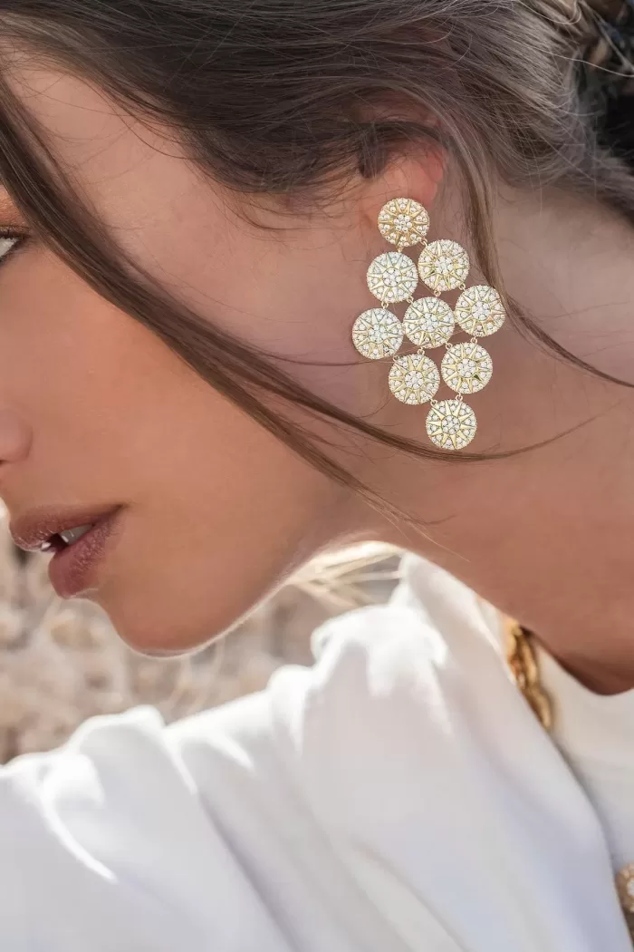 APM Monaco Boucles d’oreilles Soleil XL Plaqué Or Jaune 18 Carats