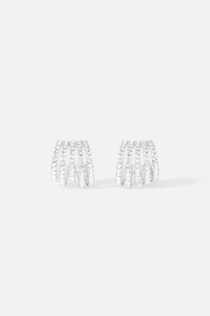 APM Monaco Boucles d’oreilles à cinq anneaux Argent Sterling