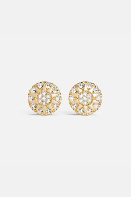 APM Monaco Boucles d’oreilles clous Soleil Plaqué Or Jaune 18 Carats