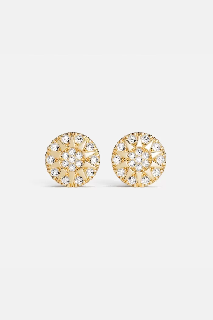 APM Monaco Boucles d’oreilles clous Soleil Plaqué Or Jaune 18 Carats