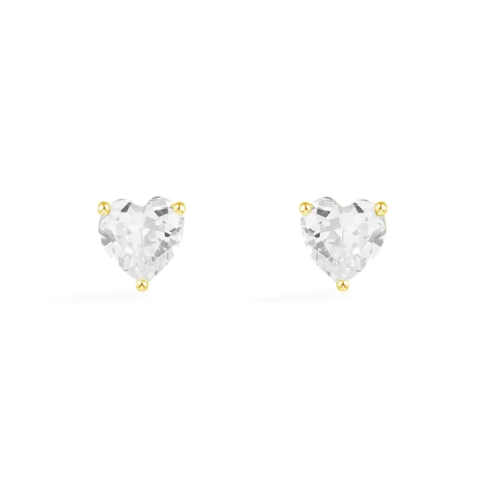 APM Monaco Boucles d’oreilles coeur Plaqué Or Jaune 18 Carats