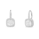 APM Monaco Boucles d’oreilles créoles avec pierres carrées Argent Sterling