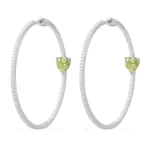 APM Monaco Boucles d’oreilles créoles coeur vert Argent Sterling