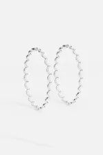 APM Monaco Boucles d’oreilles créoles ondulées en argent – Grandes Argent Sterling