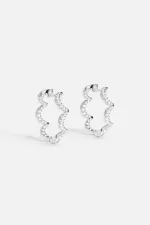 APM Monaco Boucles d’oreilles créoles ondulées en argent – Petites Argent Sterling