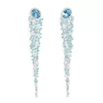 APM Monaco Boucles d’oreilles longues pendantes bleu lagon Argent Sterling