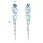 APM Monaco Boucles d’oreilles longues pendantes bleu lagon Argent Sterling