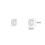 APM Monaco Boucles d’oreilles mini créoles pavées Argent Sterling