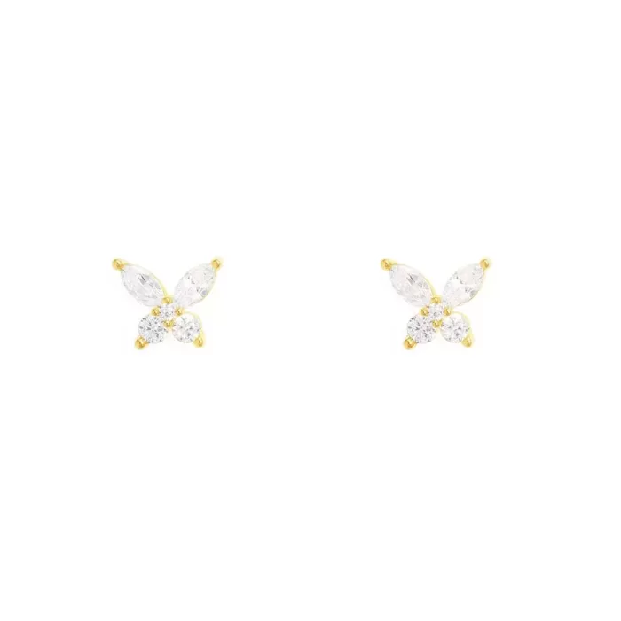 APM Monaco Boucles d’oreilles papillon Plaqué Or Jaune 18 Carats