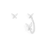 APM Monaco Boucles d’oreilles papillon asymétriques Argent Sterling