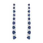 APM Monaco Boucles d’oreilles pendantes triangle blanc et bleu Argent Sterling