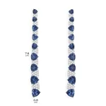 APM Monaco Boucles d’oreilles pendantes triangle blanc et bleu Argent Sterling