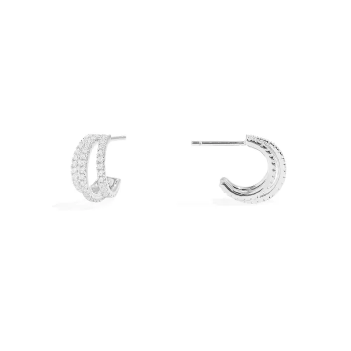 APM Monaco Boucles d’oreilles triples créoles Argent Sterling