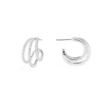 APM Monaco Boucles d’oreilles triples créoles Argent Sterling