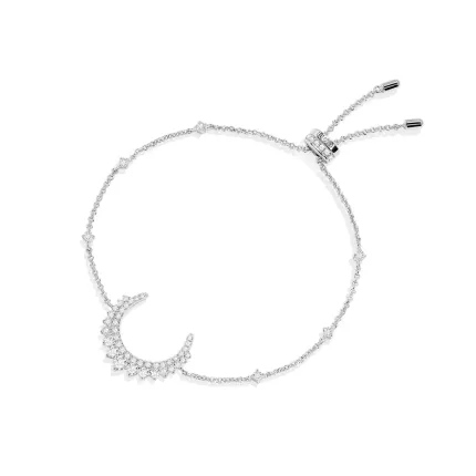 APM Monaco Bracelet Ajustable Pavé Lune Argent Sterling