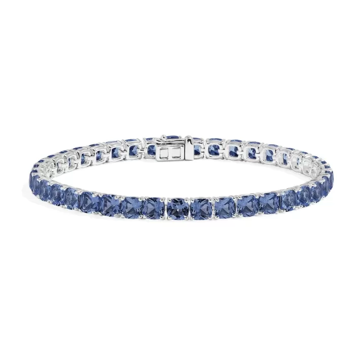 APM Monaco Bracelet Carré Bleu Argent Sterling