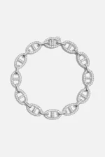 APM Monaco Bracelet Chaîne Maille Marine Argent Sterling