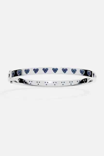 APM Monaco Bracelet Cœur Bleu & Blanc Argent Sterling