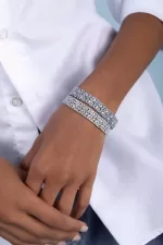 APM Monaco Bracelet Pavé Argent Sterling