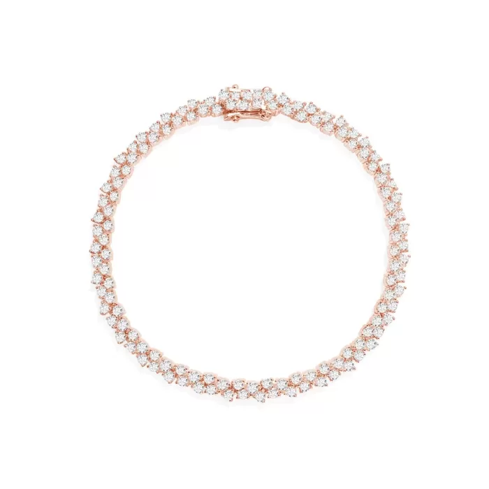 APM Monaco Bracelet Pavé Plaqué Or Rose 18 Carats