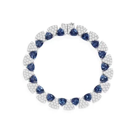 APM Monaco Bracelet Triangle Blanc & Bleu Argent Sterling