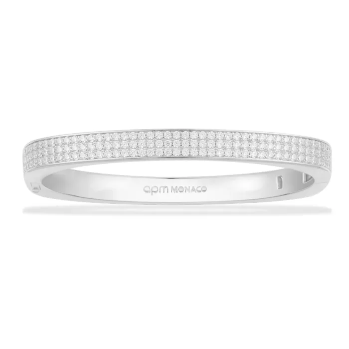 APM Monaco Bracelet gros pavé Argent Sterling